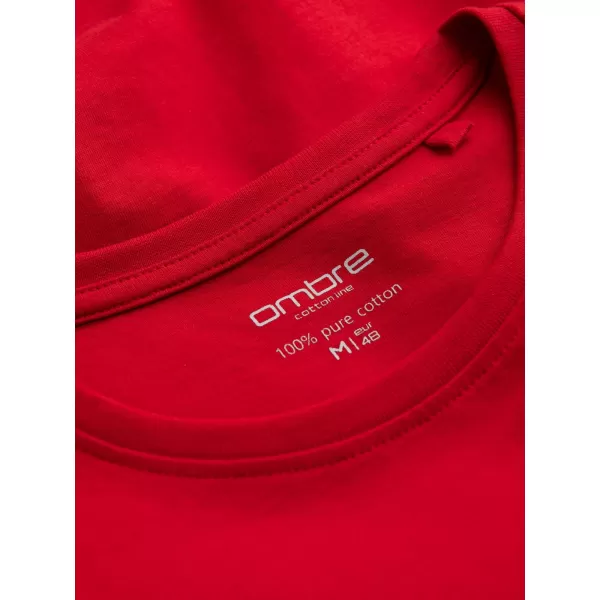  Herren t -Shirt mit einem langen Ärmel OMBRE OM-LSBL-0106 ROT 