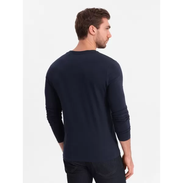  Herren t -Shirt mit einem langen Ärmel OMBRE OM-LSCL-0110 MARINEBLAU 