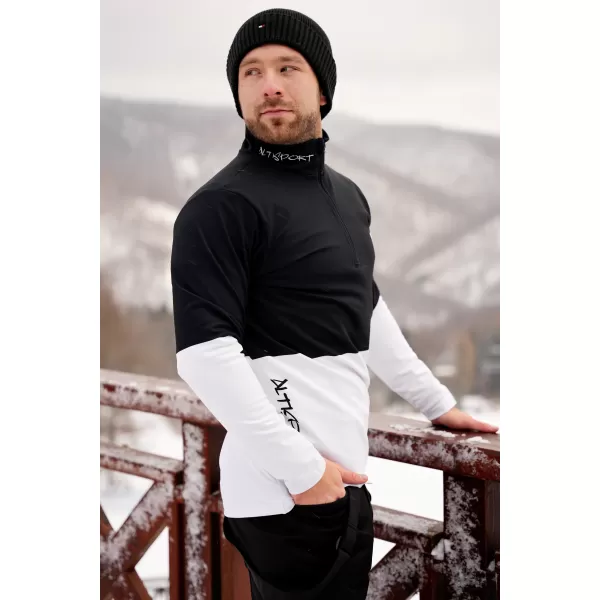  Funktionelle Thermo -Sweatshirt -Premium von Männern ALTISPORT VOJ/ALM051TER03 SCHWARZ UND WEIß 