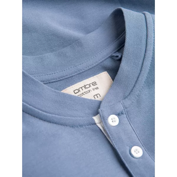  Herren t -Shirt mit einem Kragen OMBRE OM-TSCT-0156 BLAU 