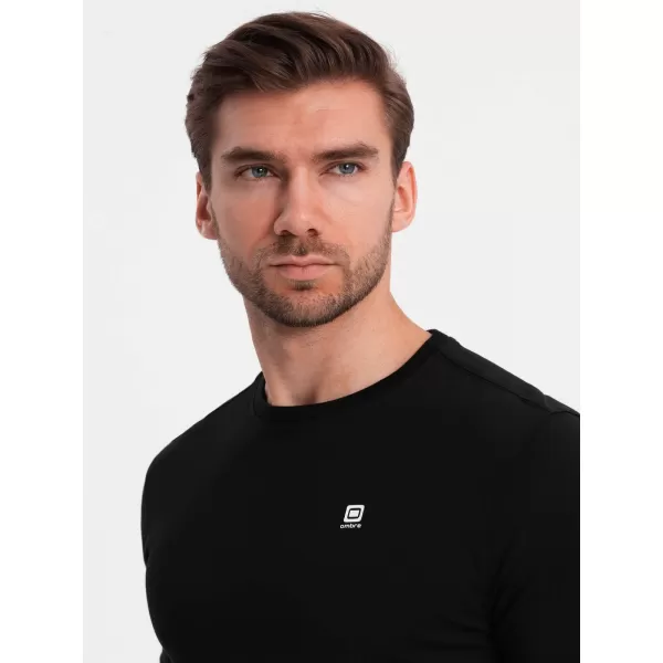  Herren t -Shirt mit einem langen Ärmel OMBRE OM-LSCL-0102 SCHWARZ 