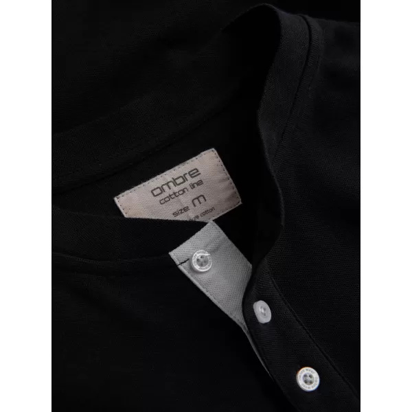  Herren t -Shirt mit einem Kragen OMBRE OM-TSCT-0156 SCHWARZ 