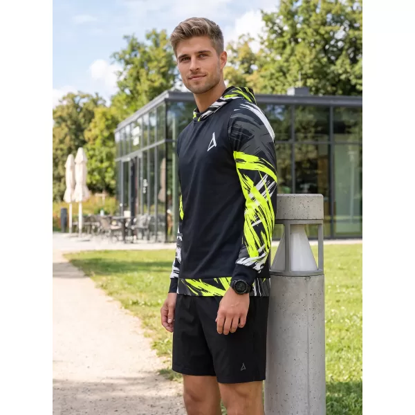  Hochwertiges Funktions-Sweatshirt für Herren ALTISPORT VOJ/ALM039MI01 SCHWARZ UND GELB 