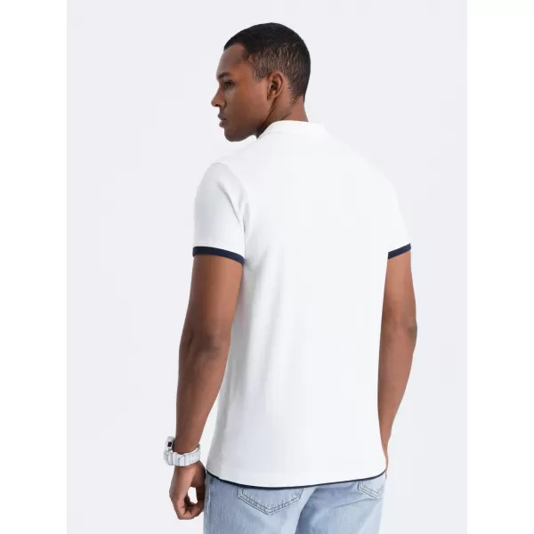  Herren t -Shirt mit einem Kragen OMBRE OM-POSS-0113 WEIß 