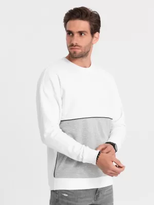 Herren -Sweatshirt OMBRE OM-SSNZ-0130 WEIß UND GRAU