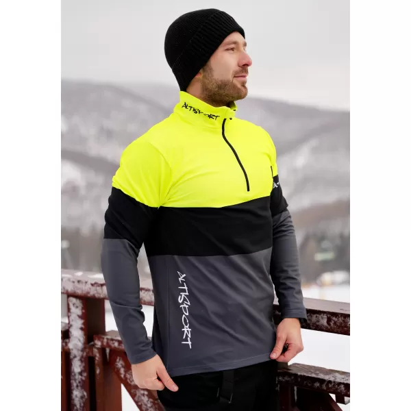  Funktionelle Thermo -Sweatshirt -Premium von Männern ALTISPORT VOJ/ALM051TER03 NEONGELB/GRAU 