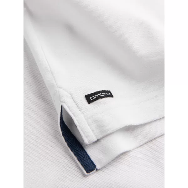  Herren t -Shirt mit einem Kragen OMBRE OM-TSCT-0156 WEIß 