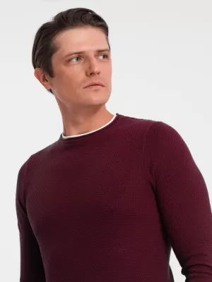 Herrenpullover OMBRE OM-SWSW-0103 KASTANIENBRAUN