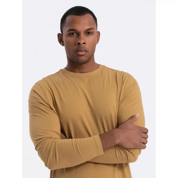 Herren t -Shirt mit einem langen Ärmel OMBRE OM-LSBL-0106 SENF 