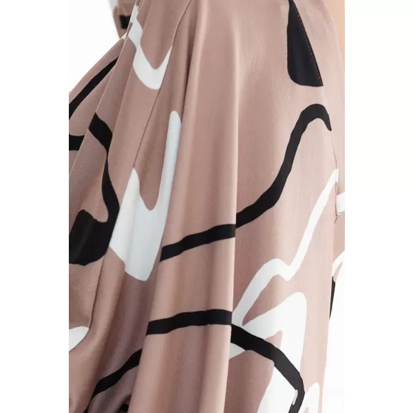  Kleid NUMOCO A402-8 BEIGE MIT EINEM SCHWARZEN MUSTER 