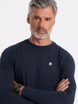 Herren t -Shirt mit einem langen Ärmel OMBRE OM-LSCL-0102 MARINEBLAU