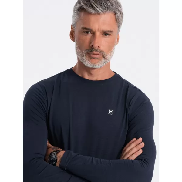  Herren t -Shirt mit einem langen Ärmel OMBRE OM-LSCL-0102 MARINEBLAU 