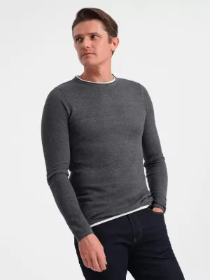 Herrenpullover OMBRE OM-SWSW-0103 GRAPHIT MELANGE