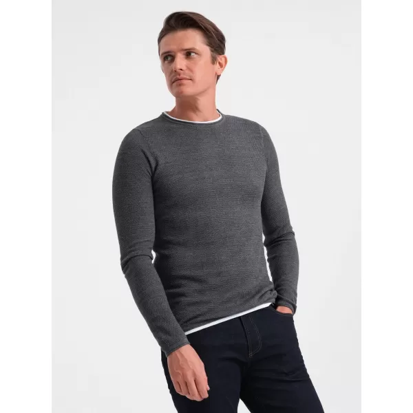  Herrenpullover OMBRE OM-SWSW-0103 GRAPHIT MELANGE 