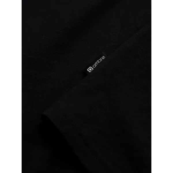  Herren t -Shirt mit einem langen Ärmel OMBRE OM-LSBL-0108 SCHWARZ 