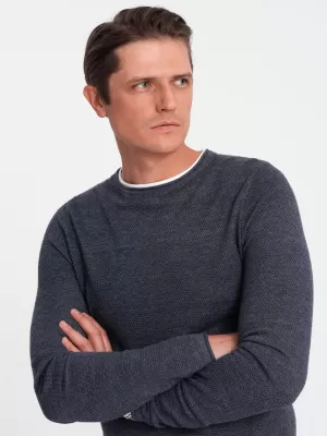 Herrenpullover OMBRE OM-SWSW-0103 MARINEBLAUE MELANGE