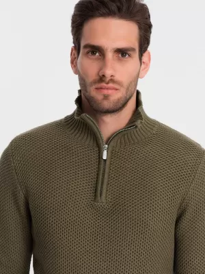 Herrenpullover OMBRE OM-SWZS-0105 OLIVE