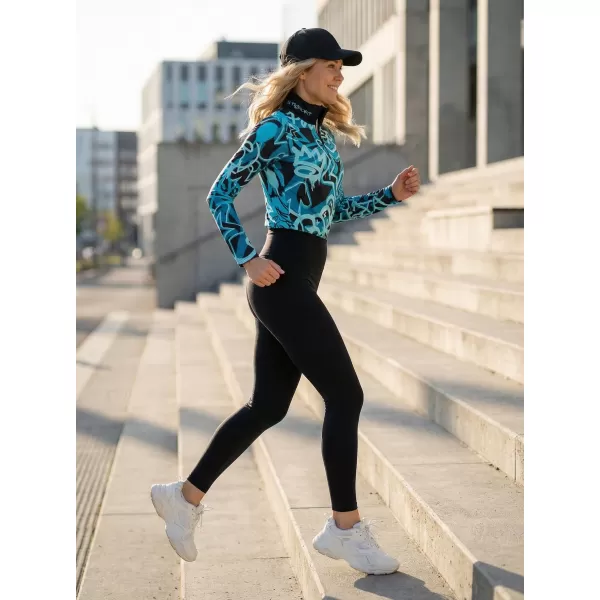  Frauenfunktionaler Thermo -Sweatshirt Premium ALTISPORT VOJ/ALW054TER03 SCHWARZ -BLUE 