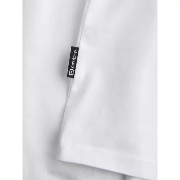  Herren t -Shirt mit einem langen Ärmel OMBRE OM-LSCL-0102 WEIß 