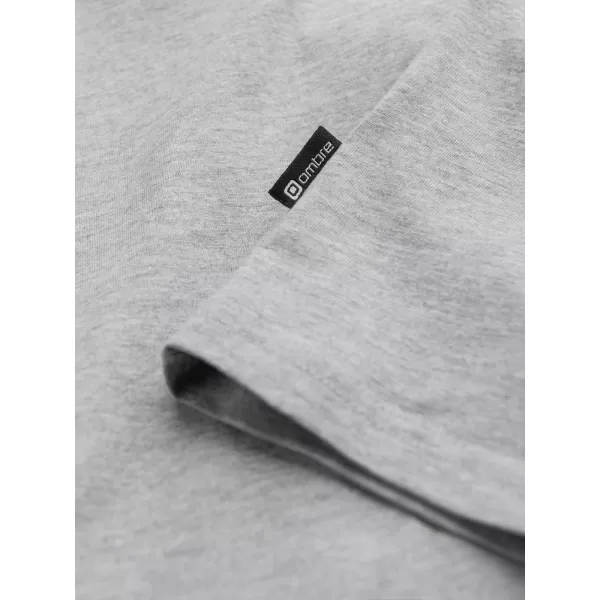  Herren t -Shirt mit einem langen Ärmel OMBRE OM-LSBL-0106 GRAUE MELANGE 
