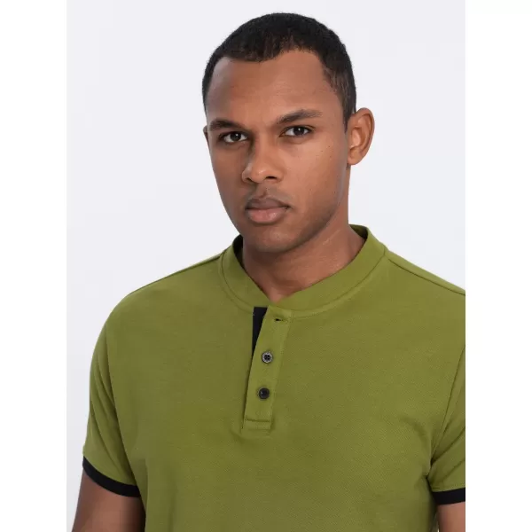  Herren t -Shirt mit einem Kragen OMBRE OM-TSCT-0156 OLIVE 