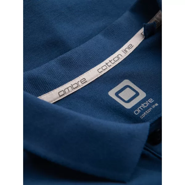  Herren t -Shirt mit einem Kragen OMBRE S1374 DUNKELBLAU 