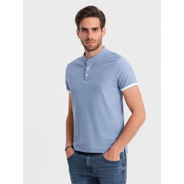  Herren t -Shirt mit einem Kragen OMBRE OM-TSCT-0156 BLAU 