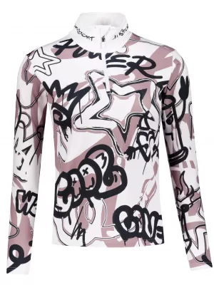 Frauenfunktionaler Thermo -Sweatshirt Premium ALTISPORT VOJ/ALW054TER03 WEIß -GRAY