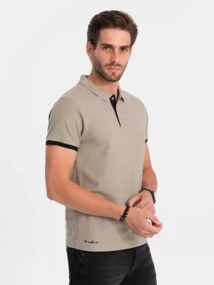 Hemd OMBRE OM-POSS-0113 DUNKLER BEIGE