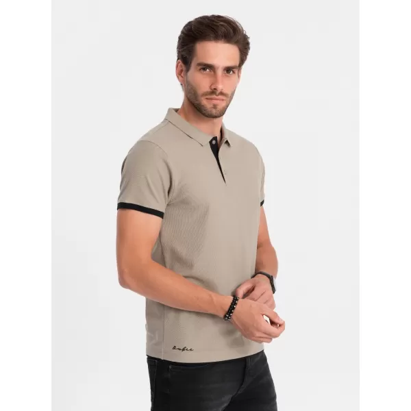  Hemd OMBRE OM-POSS-0113 DUNKLER BEIGE 