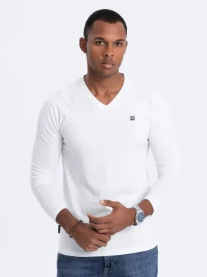 Herren t -Shirt mit einem langen Ärmel OMBRE OM-LSCL-0110 WEIß
