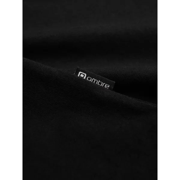  Herren t -Shirt mit einem langen Ärmel OMBRE OM-LSCL-0110 SCHWARZ 