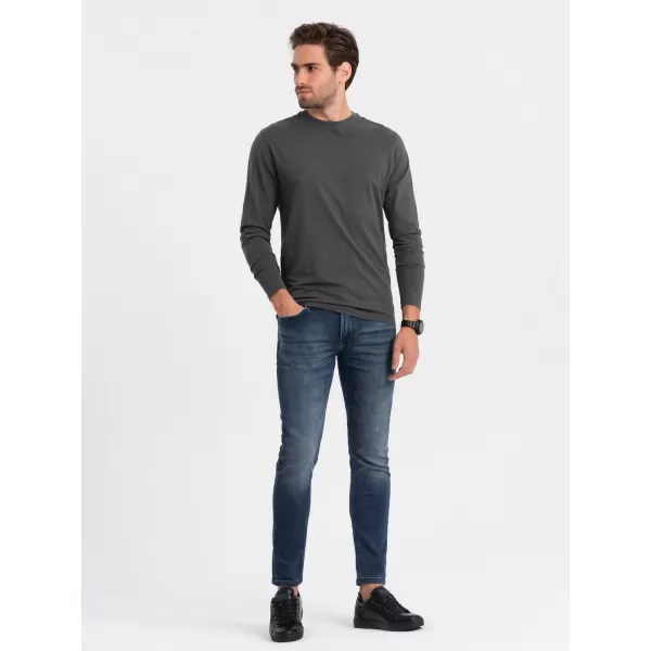 Herren t -Shirt mit einem langen Ärmel OMBRE OM-LSBL-0106 GRAPHIT 