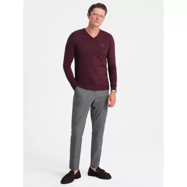  Herrenpullover OMBRE OM-SWBS-0107 KASTANIENBRAUN 