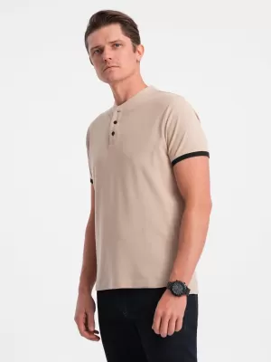 Herren t -Shirt mit einem Kragen OMBRE OM-TSCT-0156 BEIGE
