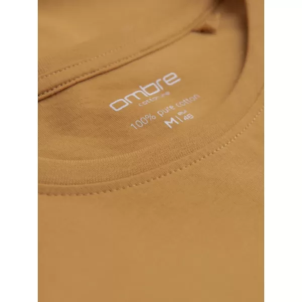  Herren t -Shirt mit einem langen Ärmel OMBRE OM-LSBL-0106 SENF 