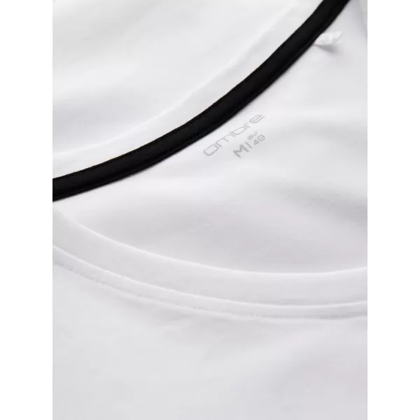  Herren t -Shirt mit einem langen Ärmel OMBRE OM-LSCL-0110 WEIß 