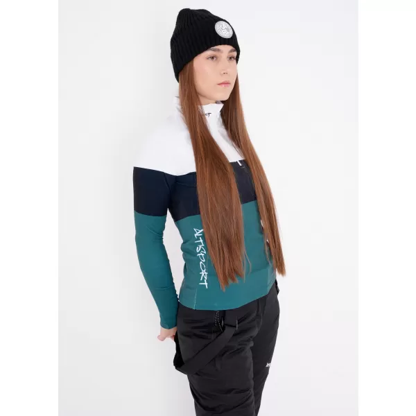  Frauenfunktionaler Thermo -Sweatshirt Premium ALTISPORT VOJ/ALW051TER03 WEIß -GREEN 