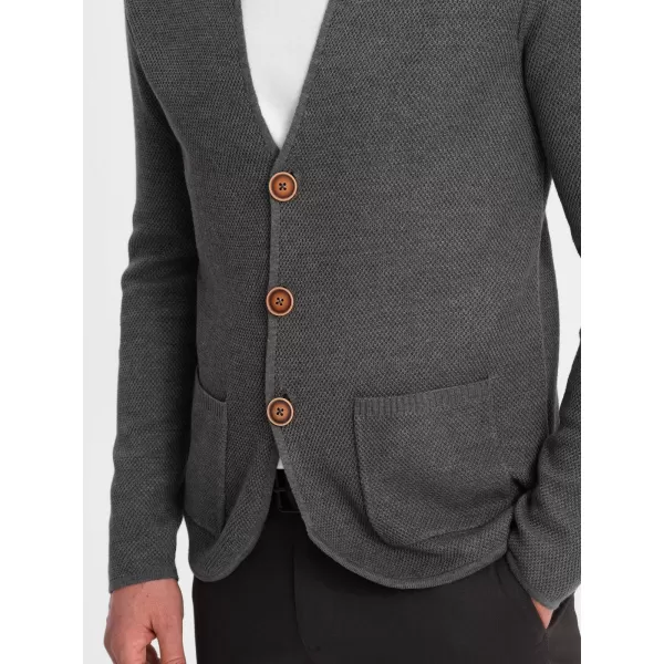  Herrenpullover OMBRE OM-SWCD-0109 GRAPHIT MELANGE 
