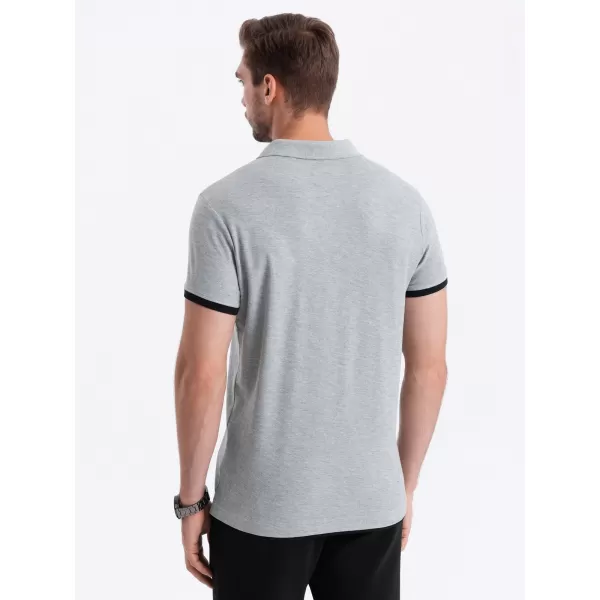  Herren t -Shirt mit einem Kragen OMBRE OM-POSS-0113 GRAU 