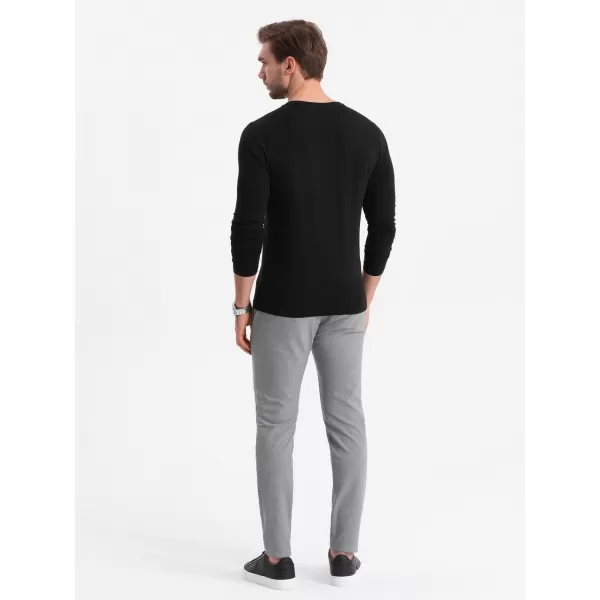  Herren t -Shirt mit einem langen Ärmel OMBRE OM-LSCL-0110 SCHWARZ 