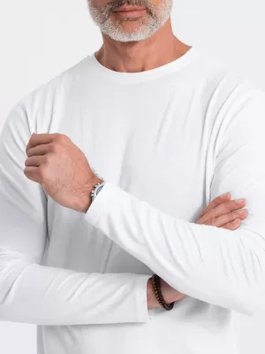 Herren t -Shirt mit langen Ärmeln OMBRE OM-LSBL-0106 WEIß