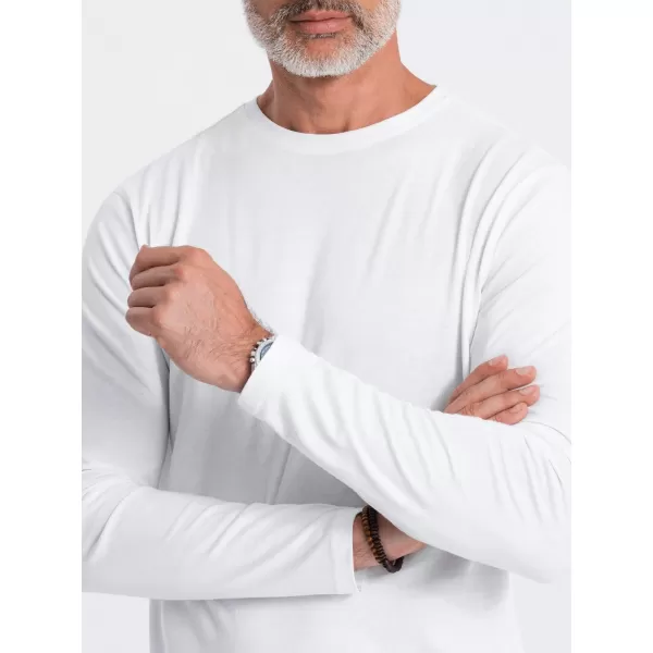  Herren t -Shirt mit langen Ärmeln OMBRE OM-LSBL-0106 WEIß 