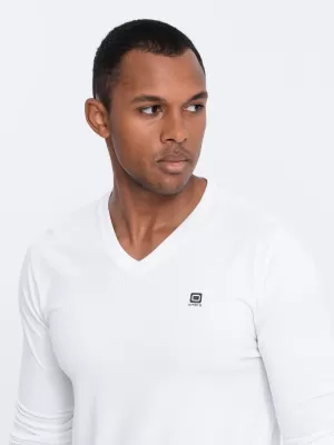 Herren t -Shirt mit einem langen Ärmel OMBRE OM-LSCL-0110 WEIß