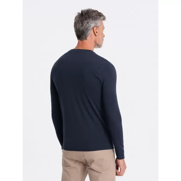  Herren t -Shirt mit einem langen Ärmel OMBRE OM-LSCL-0102 MARINEBLAU 