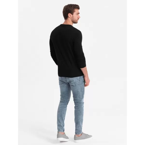  Herren t -Shirt mit einem langen Ärmel OMBRE OM-LSCL-0102 SCHWARZ 