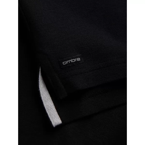  Herren t -Shirt mit einem Kragen OMBRE OM-TSCT-0156 SCHWARZ 