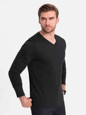 Herren t -Shirt mit einem langen Ärmel OMBRE OM-LSBL-0108 SCHWARZ