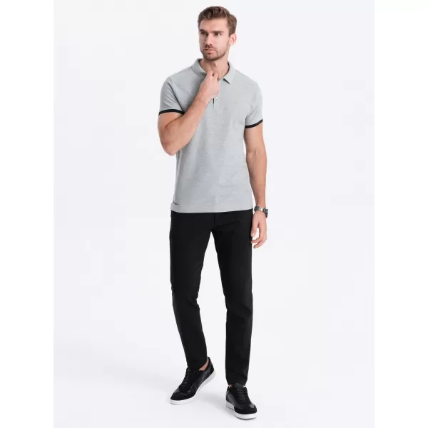  Herren t -Shirt mit einem Kragen OMBRE OM-POSS-0113 GRAU 