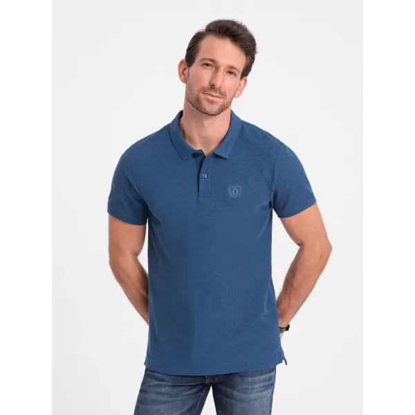  Herren t -Shirt mit einem Kragen OMBRE S1374 DUNKELBLAU 